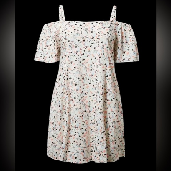 Torrid Mini Challis Cold Shoulder Trapeze Dress Sz 0 - Picture 4 of 9